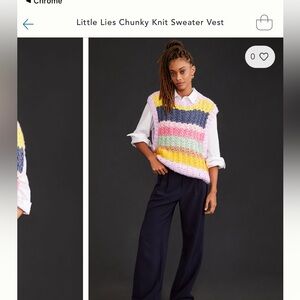 Anthropologie Little Lies sweater vest NWOT